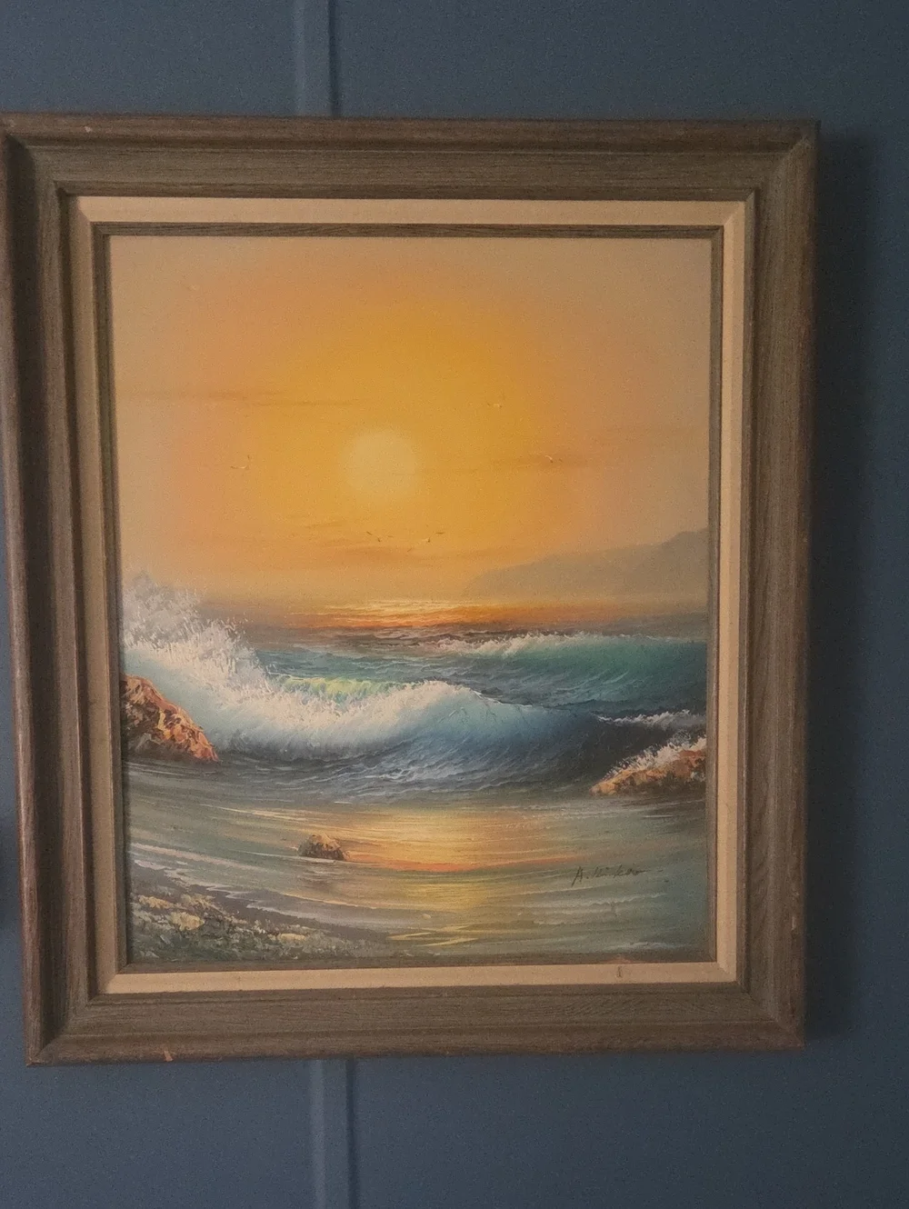 Shipping Label Sunset Ocean